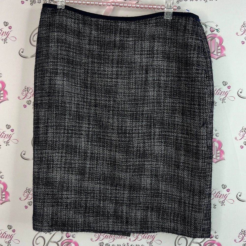 Talbots skirt pencil tweed style fabric textured Black and Gray Pencil Skirt